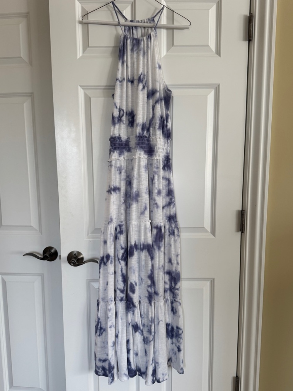 Z Supply Beverly Cloud Blue/white Tie dye  maxi dress, size M